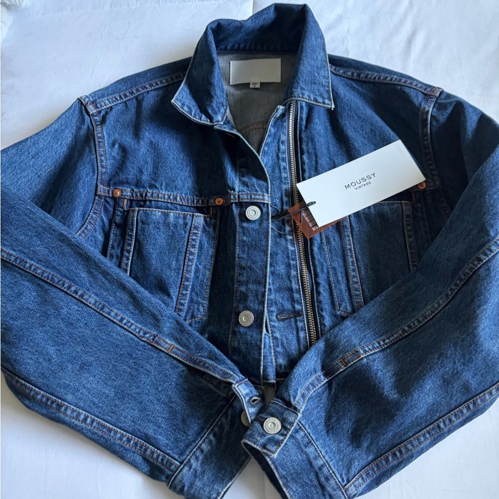 Moussy Dark Blue Denim Jean Jacket